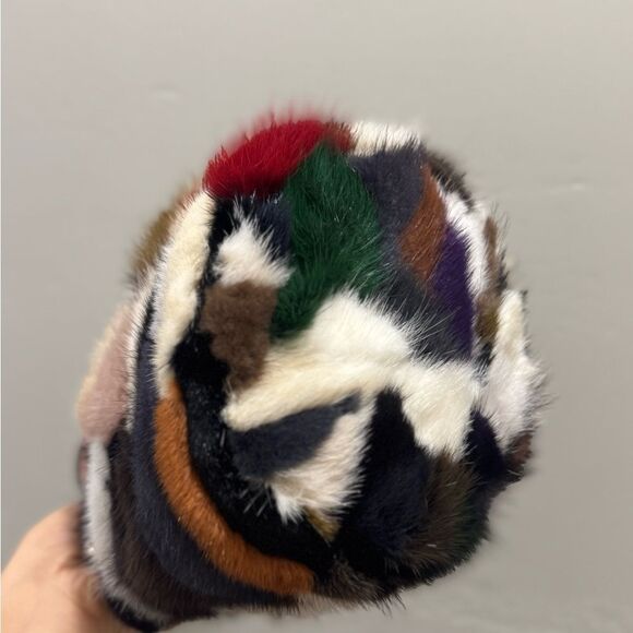 Colorful Real Mink Fur Handmade Top Handles Bag/Crossbody - Picture 11 of 12